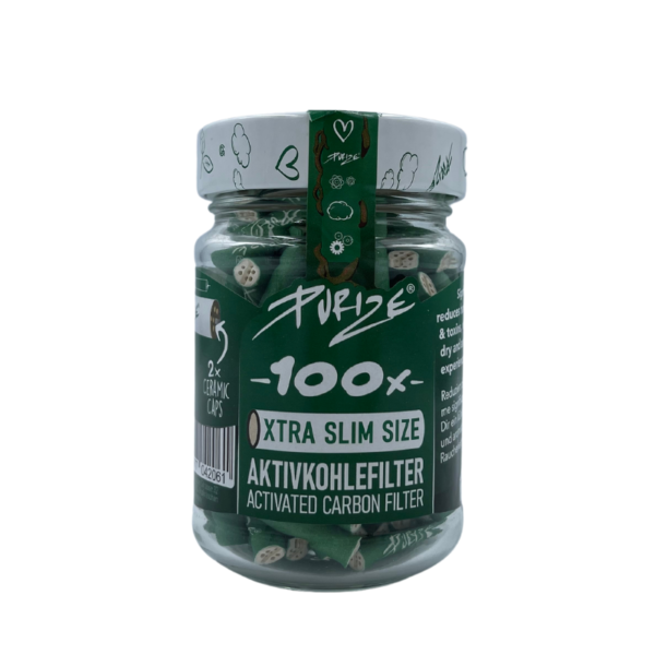 Filtry Węglowe Purize XTRA SLIM  5.9mm GREEN 100 szt. Słoik