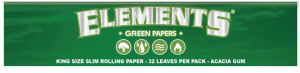 Bibułki bletki ELEMENTS GREEN King Size Slim 32x50 BOX - Image 2